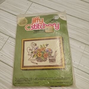 Jiffy Stitchery Embroidered Crewel Kit #236 Pansy Still Wool Thread Unopened